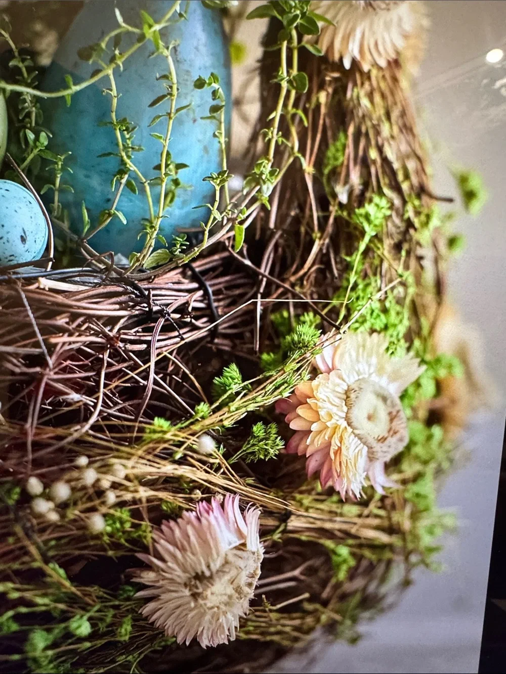 Anthropologie Floral Arch Handle Basket Planter